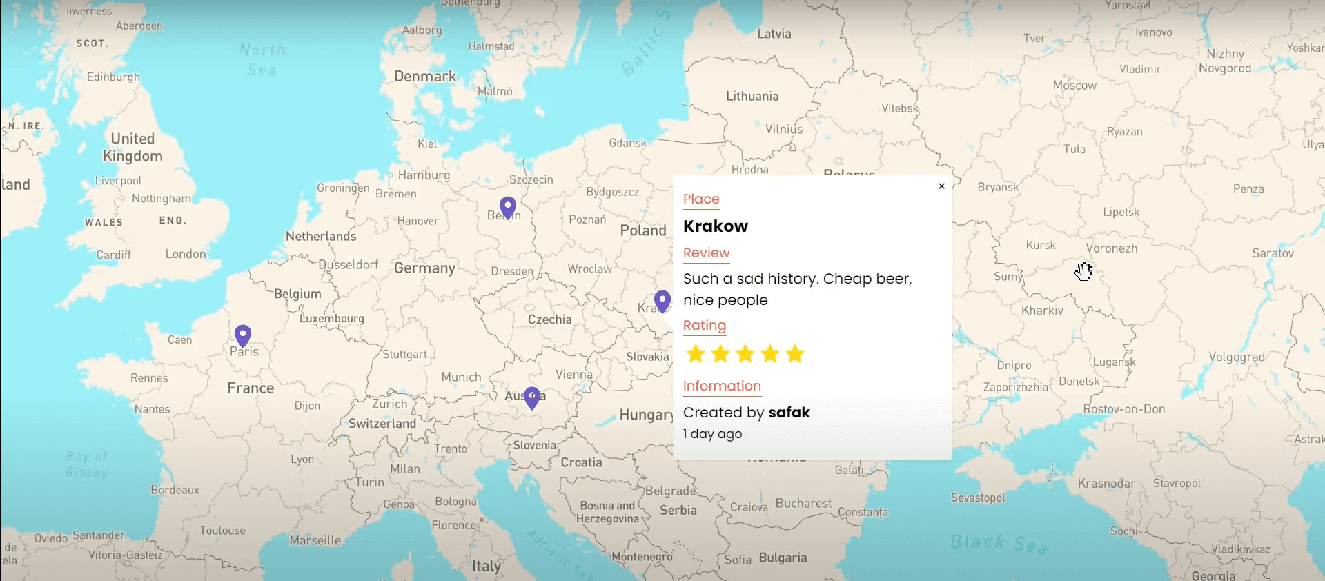 PinWit user interface